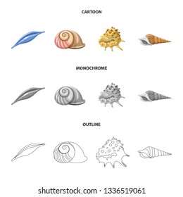 Isolated object of animal and decoration symbol. Set of animal and ocean stock symbol for web.