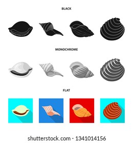 Isolated object of animal and decoration symbol. Collection of animal and ocean vector icon for stock.