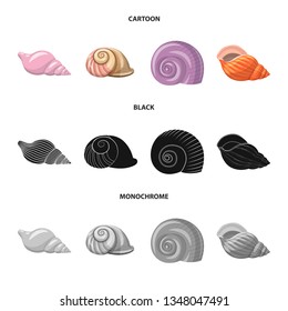 Isolated object of animal and decoration symbol. Collection of animal and ocean vector icon for stock.