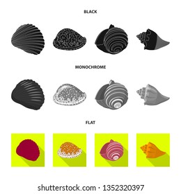 Isolated object of animal and decoration symbol. Collection of animal and ocean vector icon for stock.