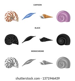 Isolated object of animal and decoration symbol. Collection of animal and ocean stock symbol for web.