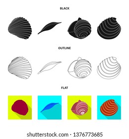 Isolated object of animal and decoration symbol. Set of animal and ocean vector icon for stock.