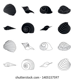 Isolated object of animal and decoration symbol. Collection of animal and ocean stock symbol for web.