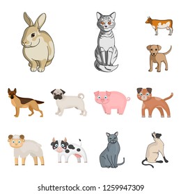 Isolated object of animal and habitat symbol. Collection of animal and farm vector icon for stock.