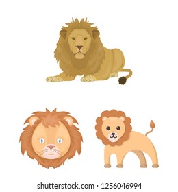 Isolated object of animal  and jungle icon. Set of animal  and funny stock symbol for web.