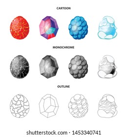 Isolated object of animal and prehistoric icon. Collection of animal and cute stock vector illustration.