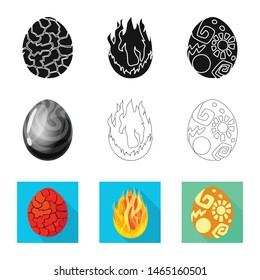 Isolated object of animal and prehistoric icon. Collection of animal and cute stock symbol for web.