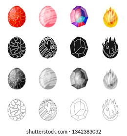 Isolated object of animal and prehistoric logo. Collection of animal and cute  vector icon for stock.