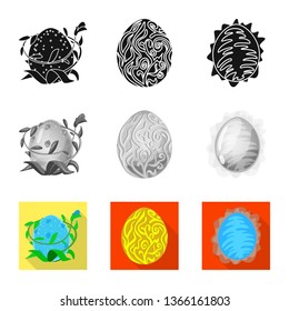 Isolated object of animal and prehistoric logo. Set of animal and cute  stock vector illustration.