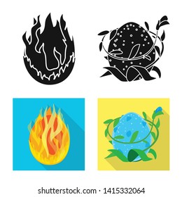Isolated object of animal and prehistoric logo. Set of animal and cute  vector icon for stock.