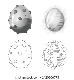 Isolated object of animal and prehistoric sign. Collection of animal and cute  stock vector illustration.