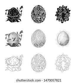 Isolated object of animal and prehistoric sign. Set of animal and cute stock vector illustration.
