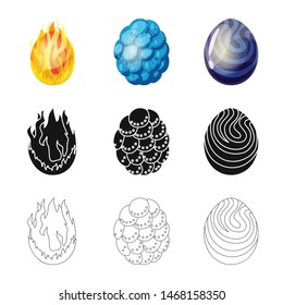 Isolated object of animal and prehistoric symbol. Set of animal and cute vector icon for stock.
