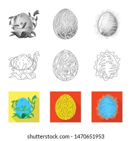 Isolated object of animal and prehistoric symbol. Collection of animal and cute vector icon for stock.