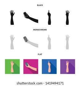 Isolated object of  and animated icon. Collection of  and brachioplasty stock vector illustration.