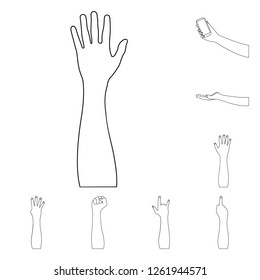 Isolated object of animated and thumb icon. Collection of animated and gesture vector icon for stock.