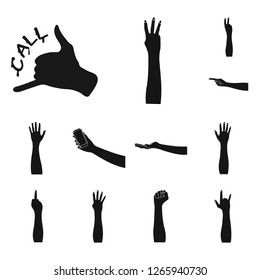 Isolated object of animated and thumb icon. Set of animated and gesture vector icon for stock.