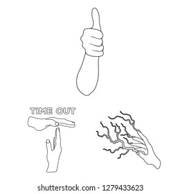 Isolated object of animated and thumb icon. Collection of animated and gesture vector icon for stock.