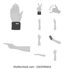 Isolated object of animated and thumb logo. Set of animated and gesture vector icon for stock.