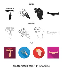 Isolated object of animated and thumb logo. Set of animated and gesture stock symbol for web.