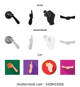 Isolated object of animated and thumb logo. Set of animated and gesture stock vector illustration.