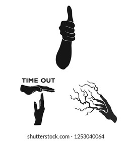 Isolated object of animated and thumb sign. Set of animated and gesture vector icon for stock.