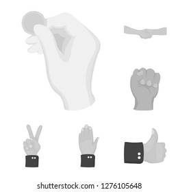 Isolated object of animated and thumb sign. Collection of animated and gesture vector icon for stock.