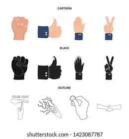 Isolated object of animated and thumb sign. Collection of animated and gesture stock vector illustration.