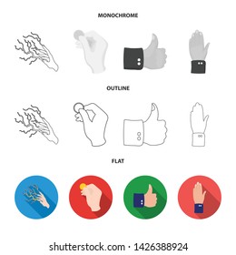 Isolated object of animated and thumb sign. Collection of animated and gesture stock symbol for web.