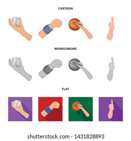 Isolated object of animated and thumb sign. Collection of animated and gesture stock vector illustration.