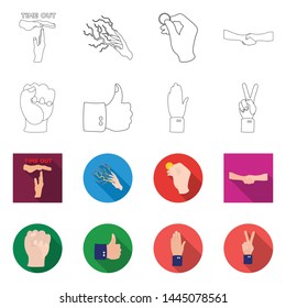 Isolated object of animated and thumb sign. Set of animated and gesture stock symbol for web.