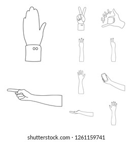 Isolated object of animated and thumb symbol. Set of animated and gesture stock symbol for web.