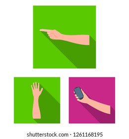 Isolated object of animated and thumb symbol. Collection of animated and gesture stock symbol for web.