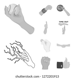 Isolated object of animated and thumb symbol. Collection of animated and gesture stock symbol for web.