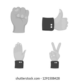 Isolated object of animated and thumb symbol. Collection of animated and gesture stock symbol for web.