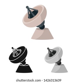 Isolated object of antenna and satellite sign. Set of antenna and radar stock vector illustration.