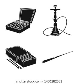 Isolated object of anti and habit icon. Set of anti and tobacco stock vector illustration.