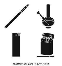 Isolated object of anti and habit sign. Collection of anti and tobacco stock vector illustration.