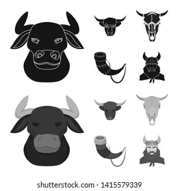 Isolated object of antler and animal symbol. Collection of antler and death vector icon for stock.