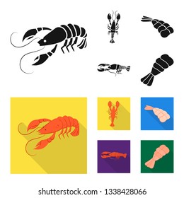 Isolated object of appetizer and ocean icon. Collection of appetizer and delicacy stock vector illustration.