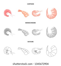 Isolated object of appetizer and ocean icon. Collection of appetizer and delicacy vector icon for stock.
