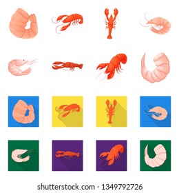 Isolated object of appetizer and ocean icon. Collection of appetizer and delicacy stock symbol for web.