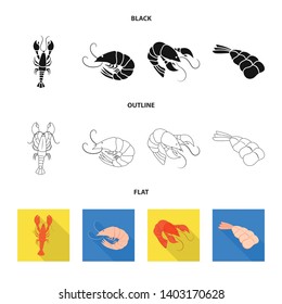 Isolated object of appetizer and ocean icon. Set of appetizer and delicacy stock symbol for web.