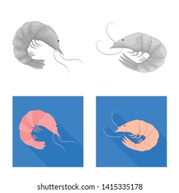 Isolated object of appetizer and ocean icon. Collection of appetizer and delicacy vector icon for stock.