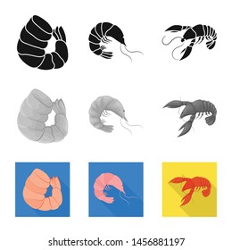 Isolated object of appetizer and ocean icon. Set of appetizer and delicacy stock symbol for web.