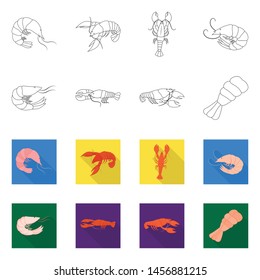 Isolated object of appetizer and ocean icon. Set of appetizer and delicacy vector icon for stock.