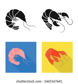 Isolated object of appetizer and ocean icon. Collection of appetizer and delicacy stock vector illustration.