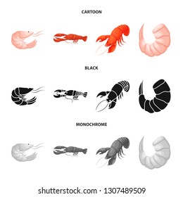 Isolated object of appetizer and ocean logo. Set of appetizer and delicacy vector icon for stock.