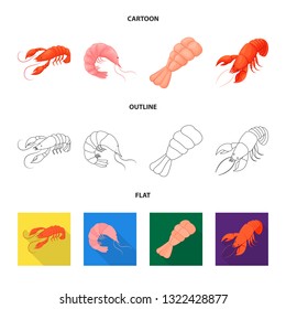Isolated object of appetizer and ocean logo. Set of appetizer and delicacy vector icon for stock.