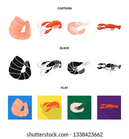Isolated object of appetizer and ocean logo. Set of appetizer and delicacy stock symbol for web.
